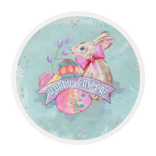 Easter Bunny Eggs and Confetti ID377 Edible Frosting Rounds