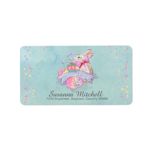 Easter Bunny Eggs and Confetti ID377 Label