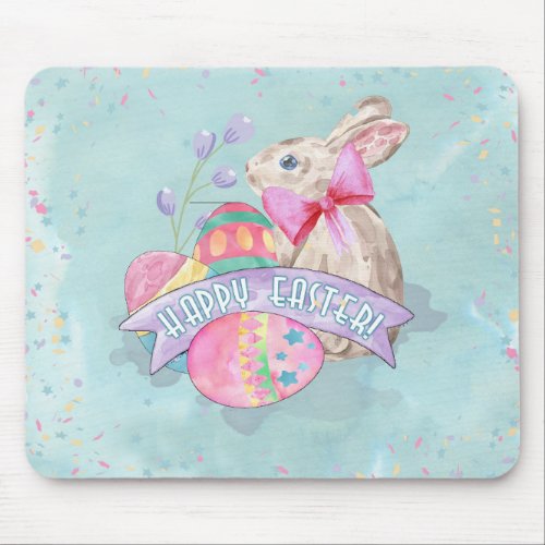 Easter Bunny Eggs and Confetti ID377 Mouse Pad