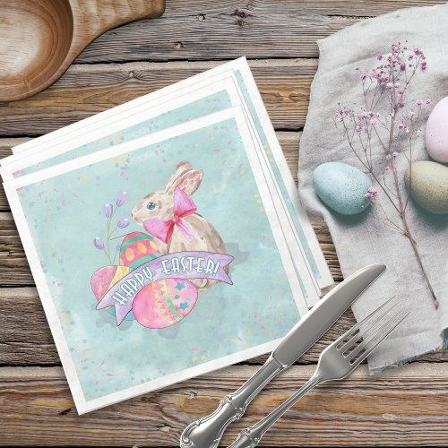 Easter Bunny Eggs and Confetti ID377 Napkins