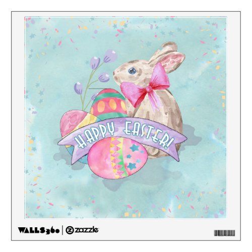 Easter Bunny Eggs and Confetti ID377 Wall Decal