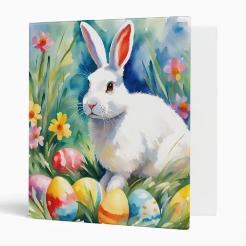 Easter Bunny Eggs Cute Sweet Floral Office Gift 3 Ring Binder