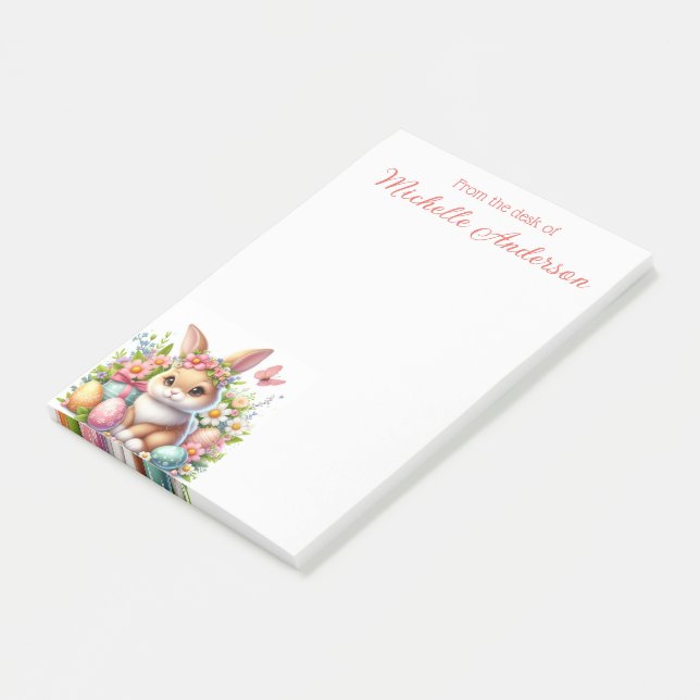 Easter Bunny, Eggs, Flowers and Butterflies  Post-it Notes (Angled)