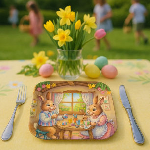 Easter Bunny & Eggs Holiday Paper Plates