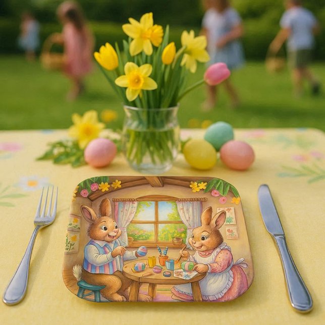 Easter Bunny & Eggs Holiday  Paper Plates (Creator Uploaded)