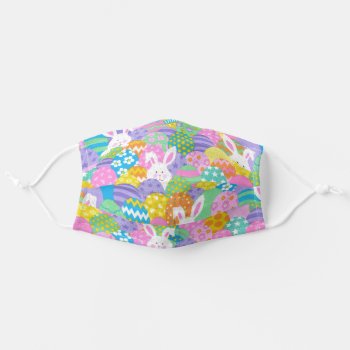 Easter Bunny Eggs Pretty Pastels Kids & Adult Cloth Face Mask by Frasure_Studios at Zazzle