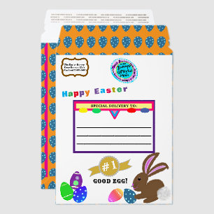 Easter Bunny Eggs Purple Blue Eggs Envelope Mailers