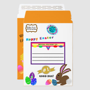 Easter Bunny Eggs Purple Orange Envelope Mailers