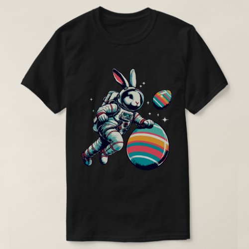 Easter Bunny Eggs Space Bunny Rabbit Easter T_Shirt