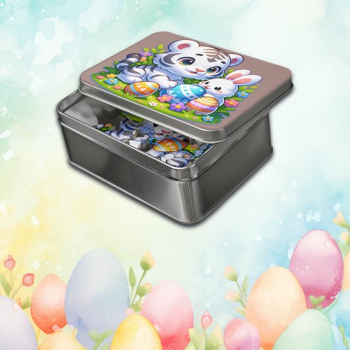 Easter Bunny  Eggs with Tiger  Jigsaw Puzzle
