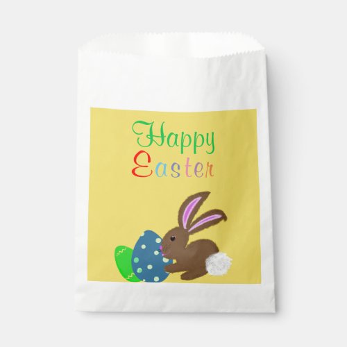 Easter Bunny Eggs Yellow Favor Bags