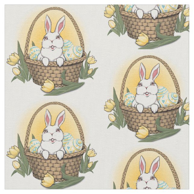 Easter Bunny Fabric Easter Fabrics Personalized (Close Up)