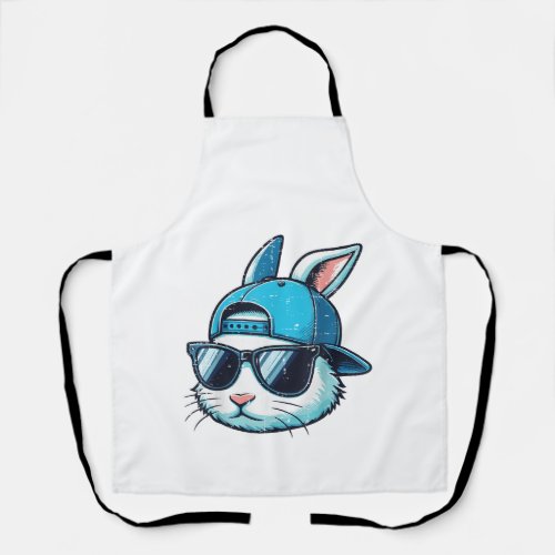Easter Bunny Face Baseball Cap Sunglasses Rabbit B Apron