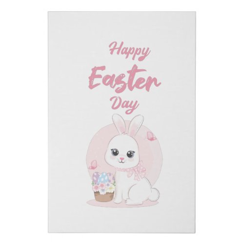 Easter Bunny Face Easter Cute Bunny Faux Canvas Print