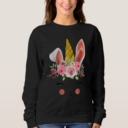 Easter Bunny Face For Women And Girl Cute Bunny Un Sweatshirt