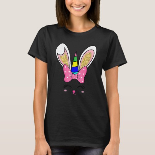 Easter Bunny Face For Women And Girls Easter Cute  T_Shirt