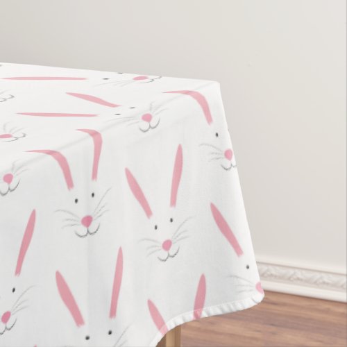 Easter Bunny Face Pattern Holiday Easter Tablecloth