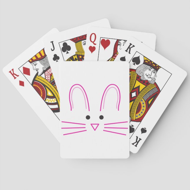 Easter Bunny Face Poker Cards (Back)