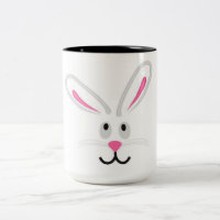 Easter Bunny Face Two-Tone Coffee Mug