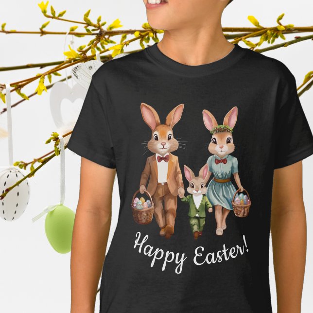 Easter Bunny Family Hunting Eggs T-Shirt (Creator Uploaded)