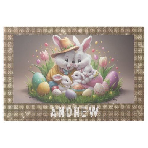  Easter Bunny Family Portrait TV1 Personalize Gallery Wrap