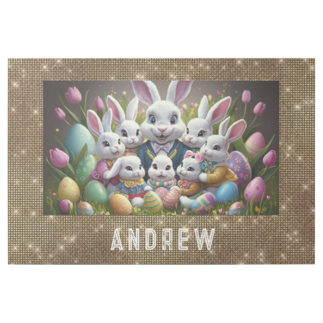 *~* Easter Bunny Family Portrait TV1 Personalize Gallery Wrap (Front)