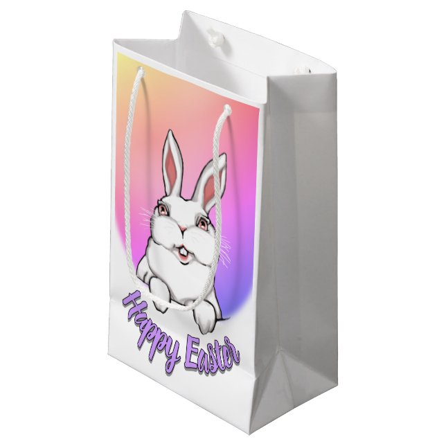 Easter Bunny Favor Bags Personalized Easter Bags (Front Angled)