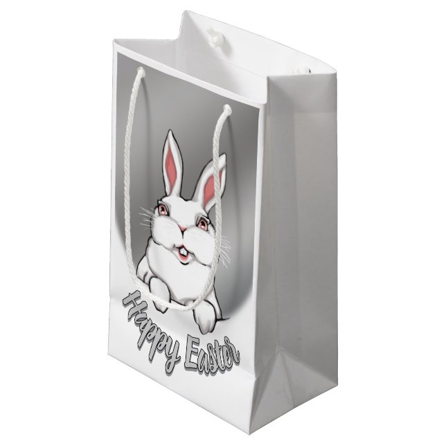 Easter Bunny Favor Bags Personalized Easter Bags (Front Angled)