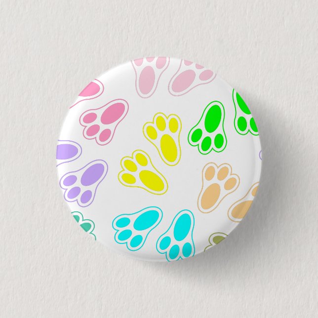 Easter Bunny Feet Pattern Custom Button (Front)