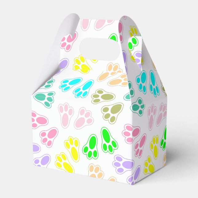 Easter Bunny Feet Pattern Custom Favor Boxes (Front Side)
