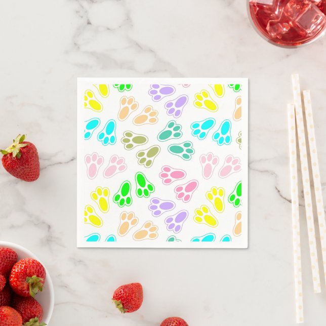 Easter Bunny Feet Pattern Custom Napkins (Insitu)