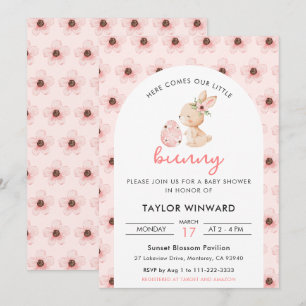 Easter Bunny Floral Baby Shower Invitation