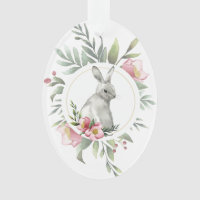Easter Bunny Floral design Ornament