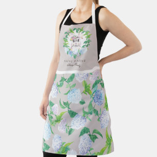 Easter Bunny Floral Wreath Personalized Family Apron