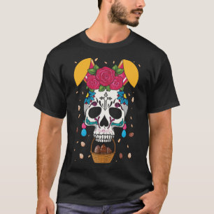 Easter Bunny Flower Dia De Los Muertos Happy Easte T-Shirt