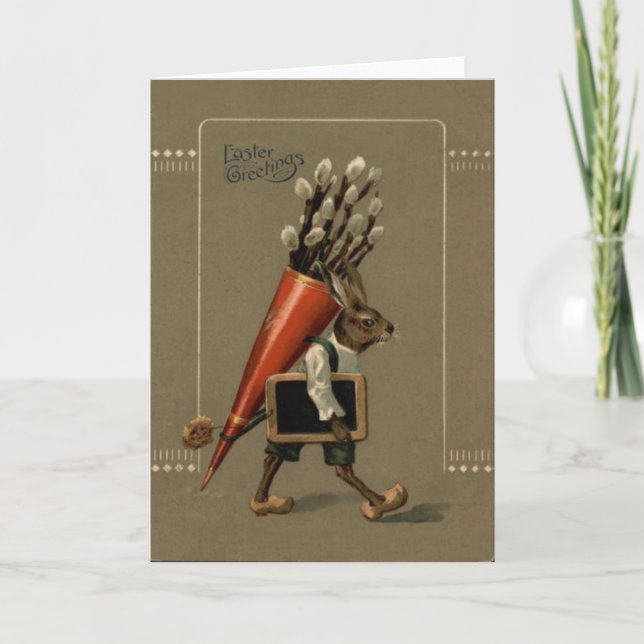 Easter Bunny Flower Holiday Card (Front)