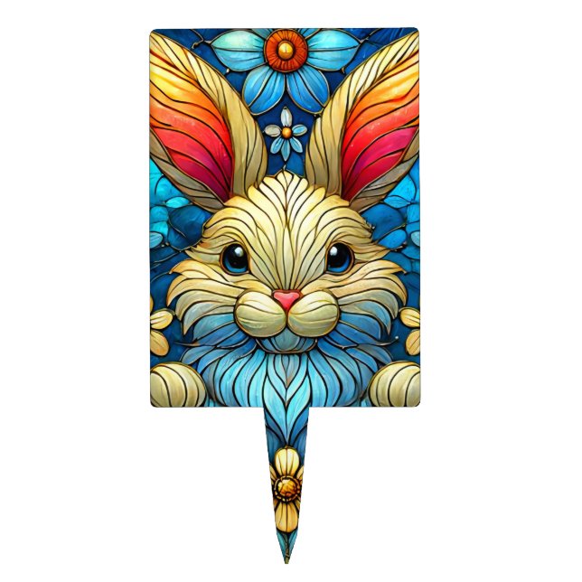 EASTER BUNNY ~ FLOWERS ~ Cake Pick (Front)