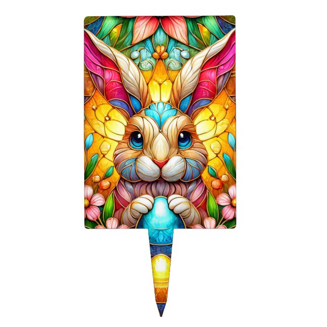 EASTER BUNNY ~ FLOWERS ~ Cake Pick (Front)