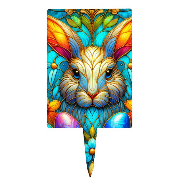 EASTER BUNNY ~ FLOWERS ~ Cake Pick (Front)