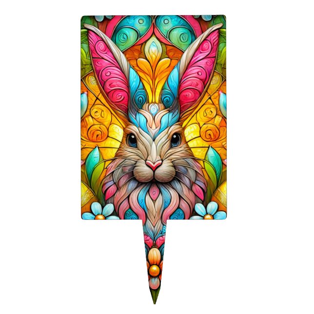 EASTER BUNNY ~ FLOWERS ~ Cake Pick (Front)