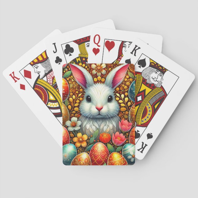 EASTER BUNNY Flowers Easter Eggs ~  Poker Cards (Back)