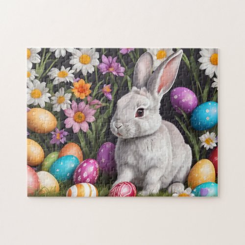 Easter Bunny Flowers Eggs Jigsaw Puzzle