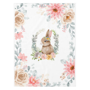 Easter Bunny Flowers  Tablecloth