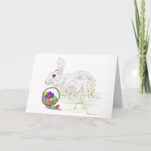 Easter bunny folded greeting card (Front)