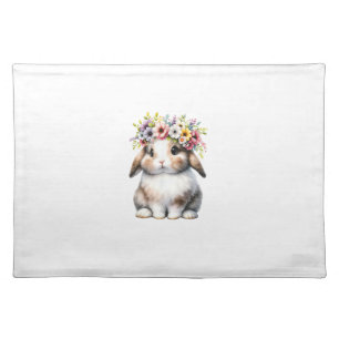 Easter Bunny for Women Girls - Easter Bunny Flower Cloth Placemat