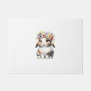 Easter Bunny for Women Girls - Easter Bunny Flower Doormat
