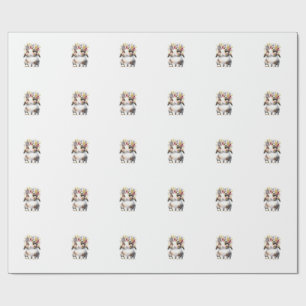 Easter Bunny for Women Girls - Easter Bunny Flower Wrapping Paper