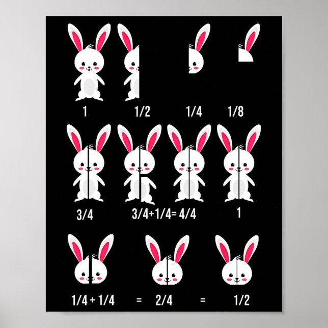 Easter Bunny Fractions Fun - Math Learning Design  Poster (Front)