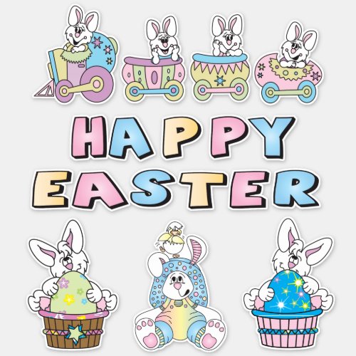 Easter Bunny Fun _ Kiss_Cut Sticker