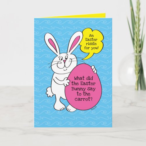 Easter Bunny Funny Carrot Riddle For Kids Card